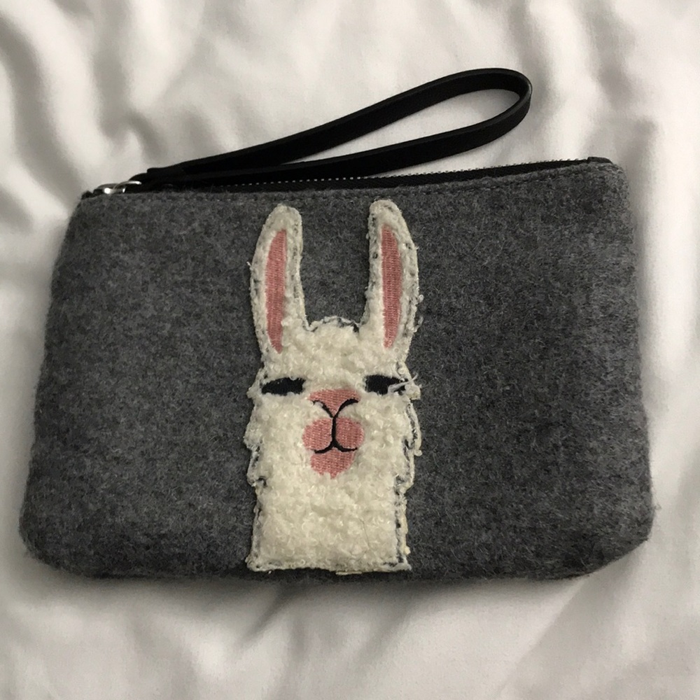 Old Navy Llama Felt Wristlet